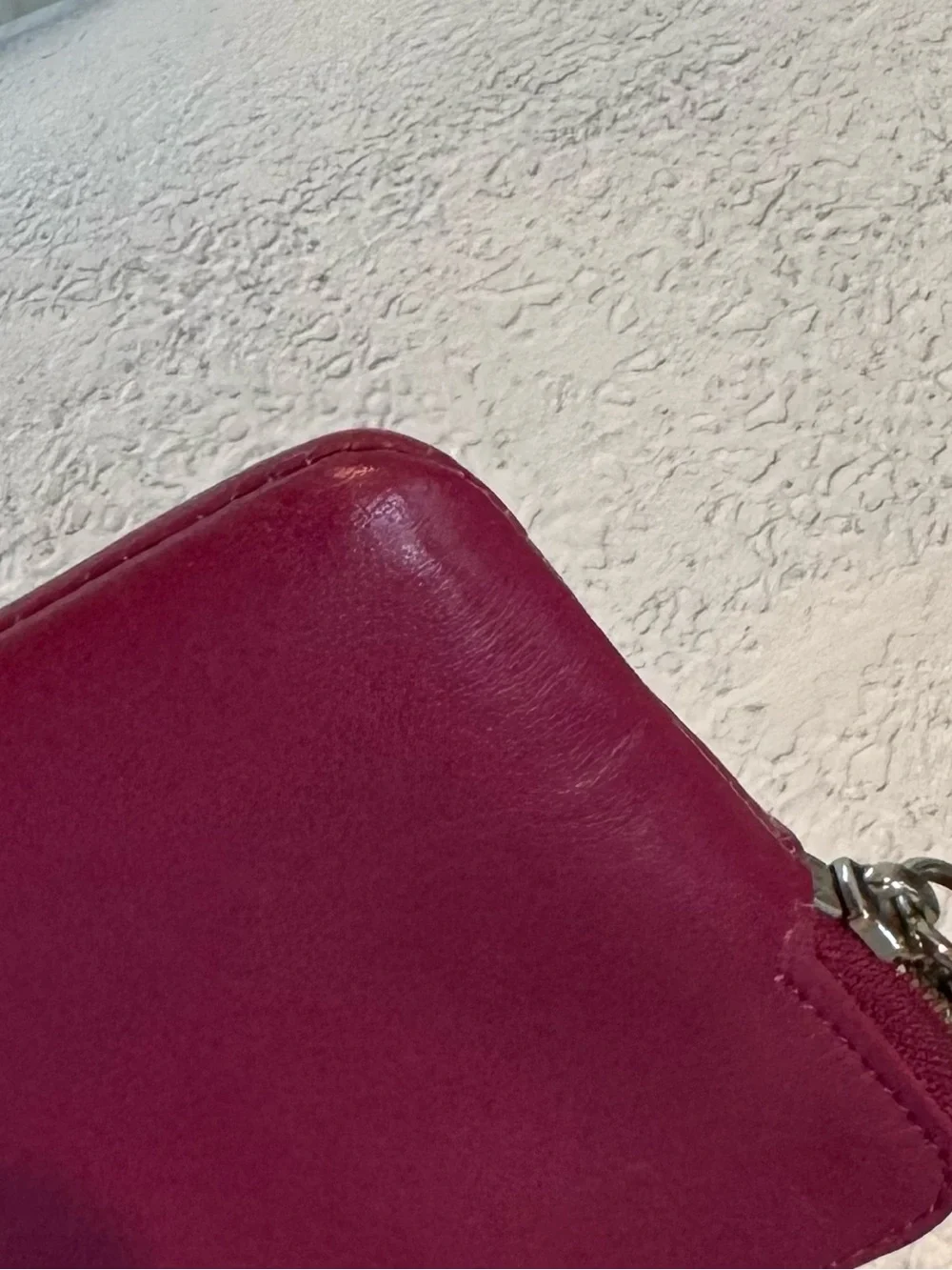 Coach Leather Wristlet in Berry